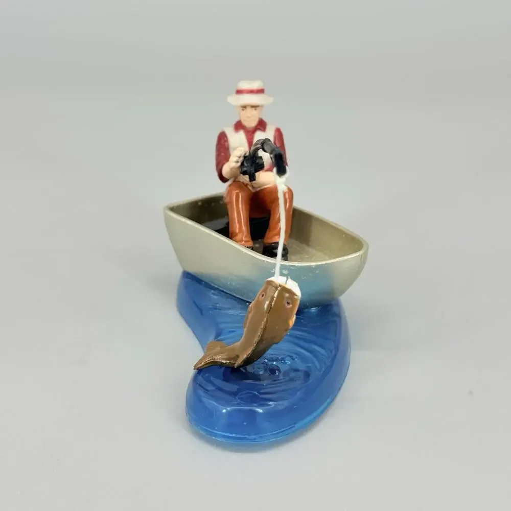 DecoPac Vintage 2002 Cake Topper Fisherman Magnetic Fish 2.75